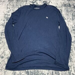 Abercrombie Fitch Muscle Fit Navy Blue Long Sleeve T Shirt Mens Size Medium